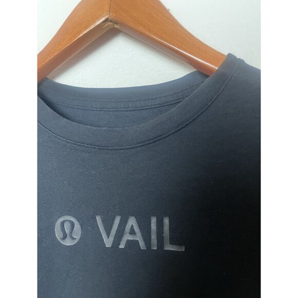 Lululemon VAIL Women’s T-shirt Crew Neck Short Sleeve SZ 6 8 Black - Picture 3 of 4